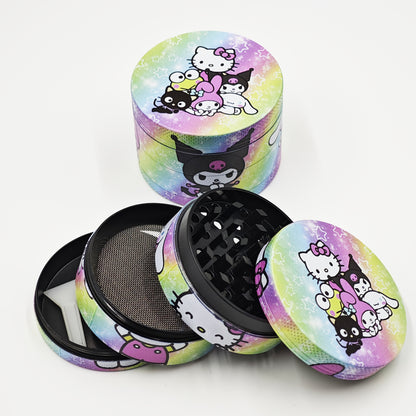 The for hello kitty for kuromi Printed Full-Wrap Grinder, a Four-Layer Metal Grinder, Can Be a Great Gift for Your Family And Friends.
