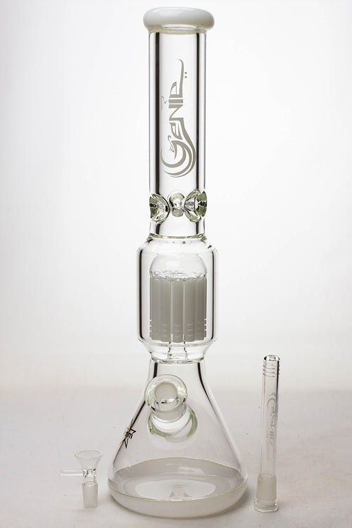 17.5" Genie 10-arm  9 mm colored bottom glass bong ( GE4180 )