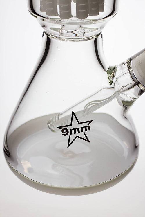 17.5" Genie 10-arm  9 mm colored bottom glass bong ( GE4180 )