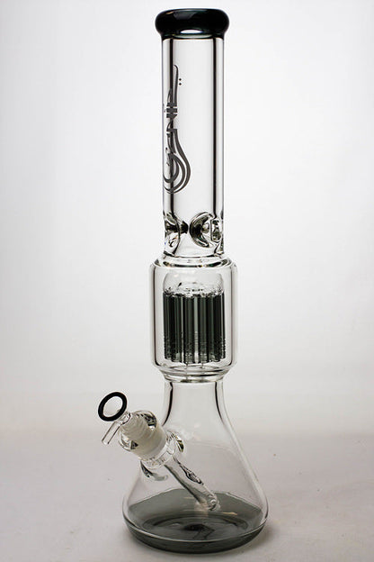 17.5" Genie 10-arm  9 mm colored bottom glass bong ( GE4180 )