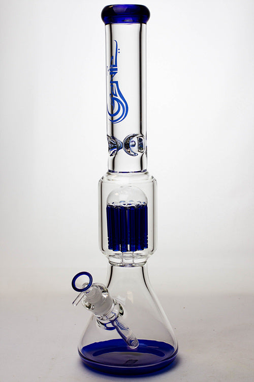 17.5" Genie 10-arm  9 mm colored bottom glass bong ( GE4180 )