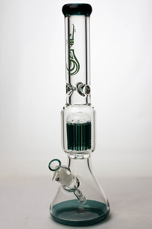 17.5" Genie 10-arm  9 mm colored bottom glass bong ( GE4180 )