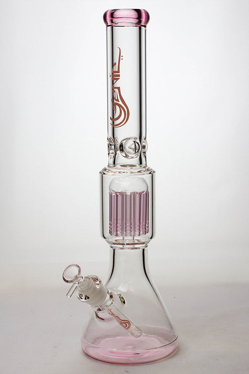 17.5" Genie 10-arm  9 mm colored bottom glass bong ( GE4180 )