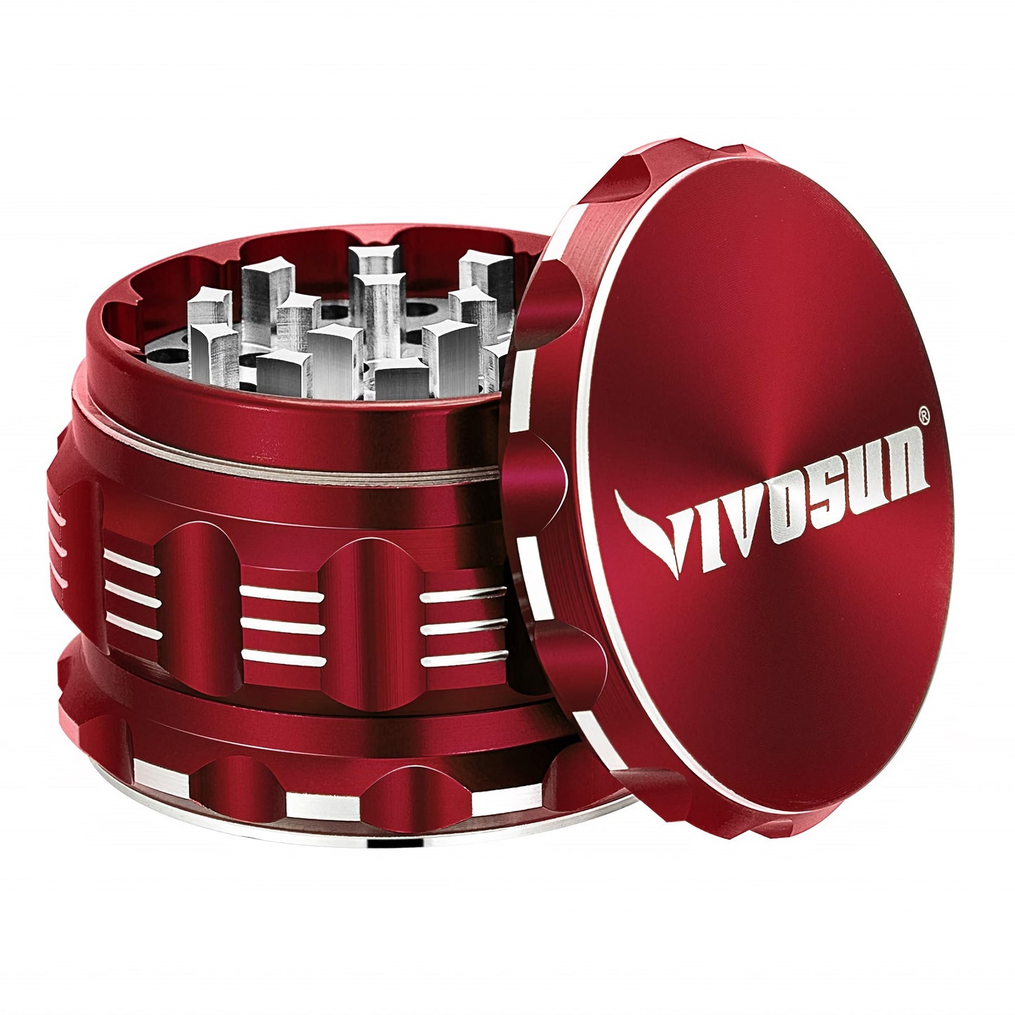2.5" inch Herb Grinder, 4-Layer Aluminum Spice Grinder with Magnetic Lid, Mesh Screen for Home, Kitchen, Spices, Herbs - 03