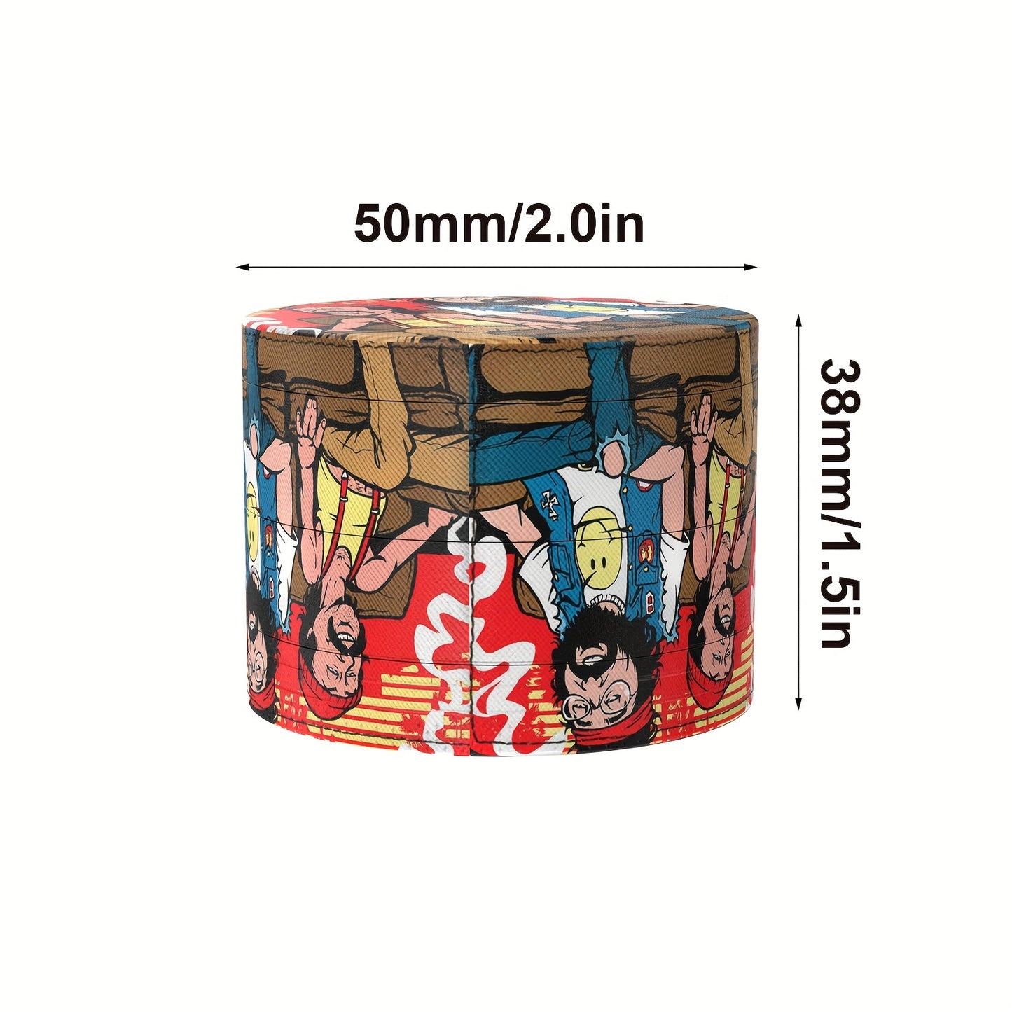 50mm Zinc Alloy 4-Layer Metal Tobacco Grinder with Cartoon Patterns - Manual Herb and Spice Crusher, Durable Metal Construction, Easy to Use, No Electricity Required
