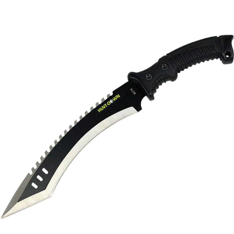 16″ Hunt-Down Full Tang Hunting Knife with Black Rubber Handle [9279]