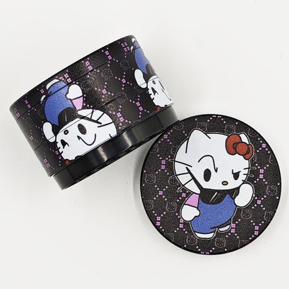 Hello Kitty wearing Fashion Glasses four-layer metal grinder, metal grinder, spice grinder, grinder, household gadget