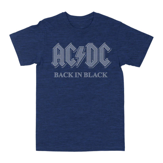 AC/CD | "BACK IN BLACK" Unisex's T-Shirt Heather Navy- Officially Licensed