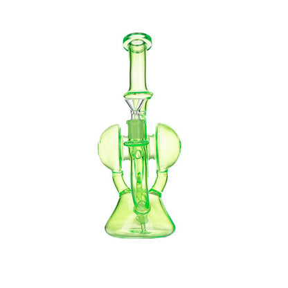 11″ Slim Green Recycler Glass Bong [C8033]