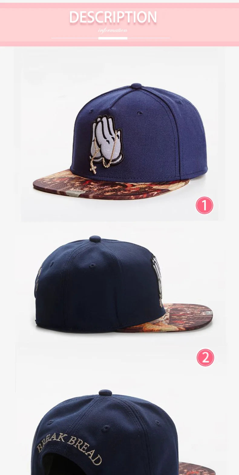 FEI M Fashion BREAK BREAD CLASSIC Adjustable Snapback Cap Pray Last Supper Baseball Cap Outdoor Adult Casual Sports Sun Hat 8