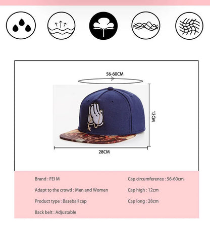 FEI M Fashion BREAK BREAD CLASSIC Adjustable Snapback Cap Pray Last Supper Baseball Cap Outdoor Adult Casual Sports Sun Hat 8