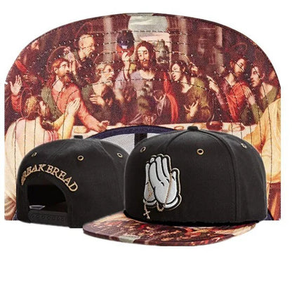 FEI M Fashion BREAK BREAD CLASSIC Adjustable Snapback Cap Pray Last Supper Baseball Cap Outdoor Adult Casual Sports Sun Hat 8
