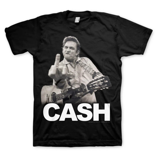 Johnny Cash | "The Finger" Men's  T-Shirt Black - Officially Licensed