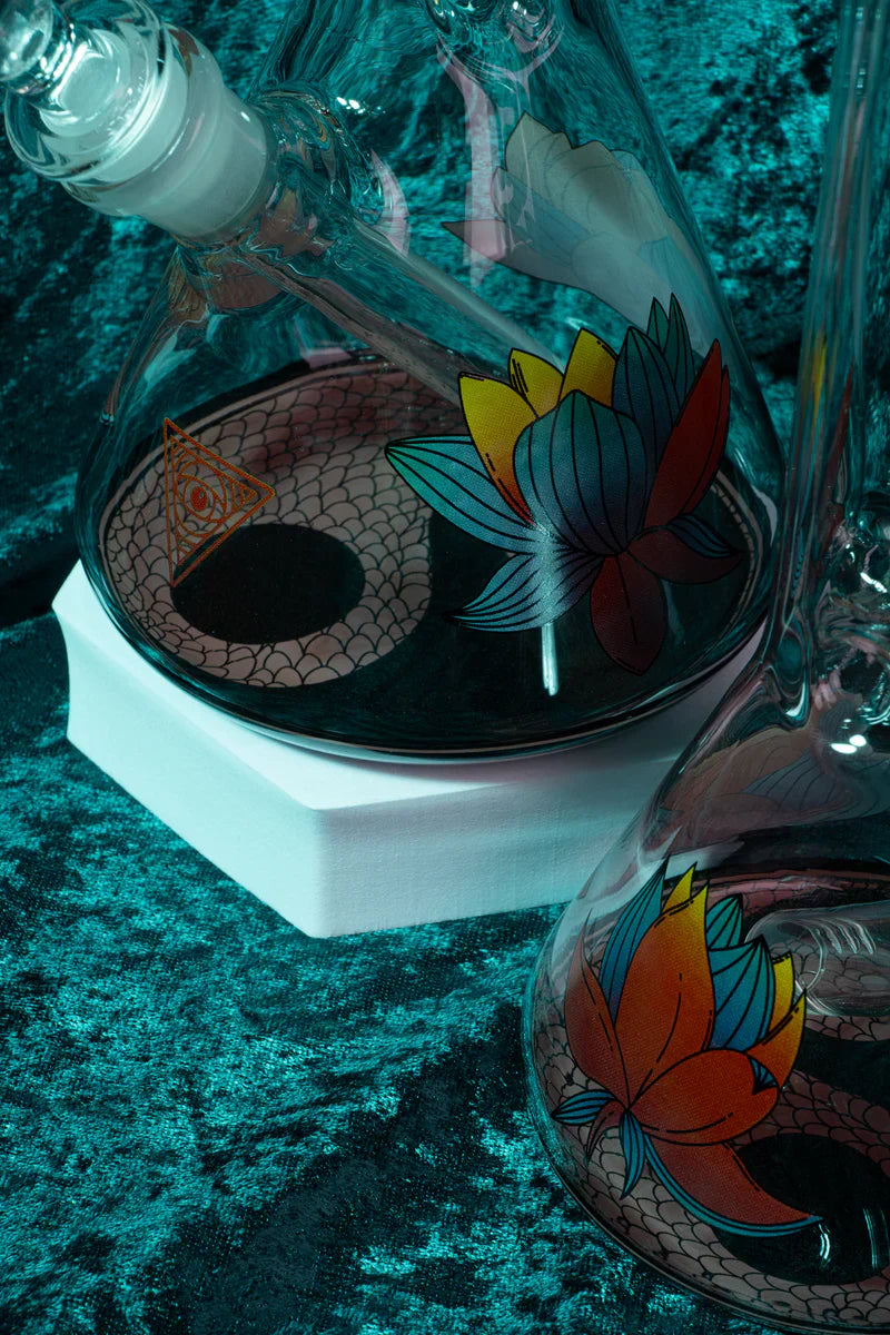 Red Eye Glass® | 12" Yin & Yang Beaker Bong (REG149) - Hi Time