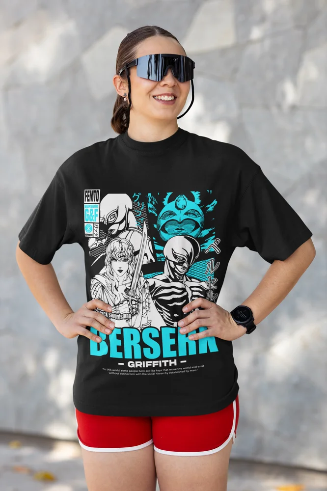 Berserk T-Shirt griffith Japanese Anime Strip Guts Armour Horror Trendy Shirt