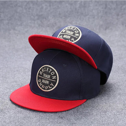 New Fashion Men's Letter Embroidery Tide All-match Flat Brim Baseball Cap Summer Hip-hop Hat Outdoor Shade Adjustable Peaked Cap
