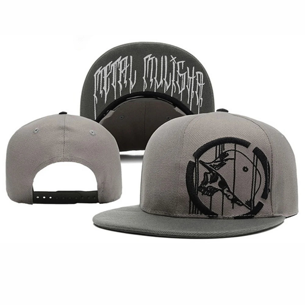 Metal Mulisha Men Women Baseball Cap Skull Embroidery Outdoor Sport Snapback Hip Hop Sun Visor Fashion Unisex Flat brim Hat H001