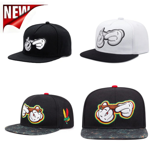 New Two Handed Cigarettes Embroidery Snapback Cap  Hot Sale Unisex Fashion Adjustable Baseball Cap Women  Flat Brimmed Hat