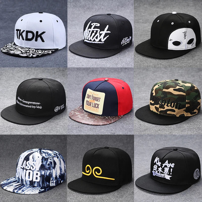New Men's Letter Embroidery Tide All-match Flat Brim Baseball Cap Ladies Summer Hip-hop Hat Outdoor Shade Adjustable Peaked Caps