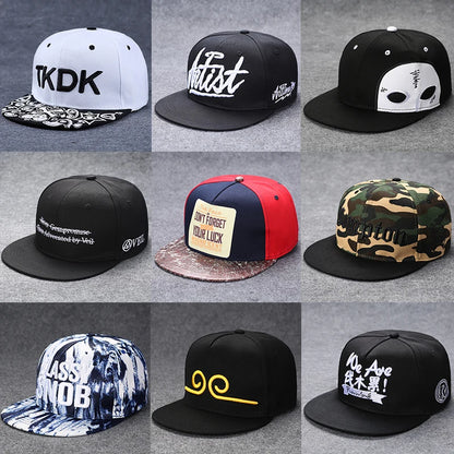 New Men's Letter Embroidery Tide All-match Flat Brim Baseball Cap Ladies Summer Hip-hop Hat Outdoor Shade Adjustable Peaked Caps