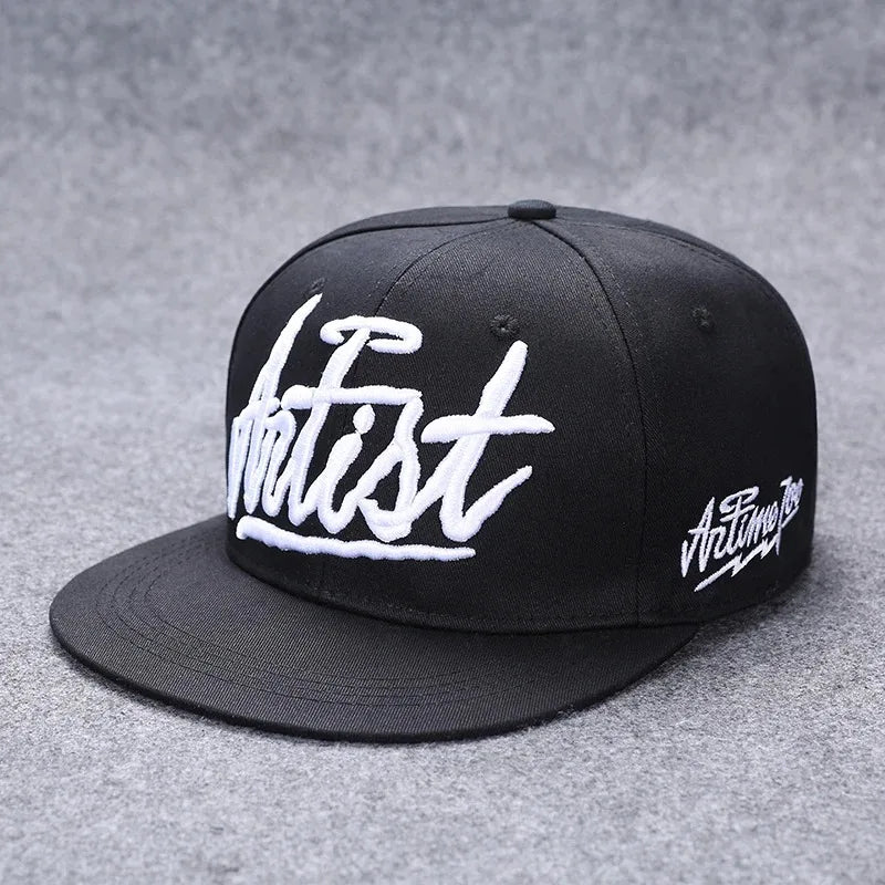 New Fashion Men's Letter Embroidery Tide All-match Flat Brim Baseball Cap Summer Hip-hop Hat Outdoor Shade Adjustable Peaked Cap