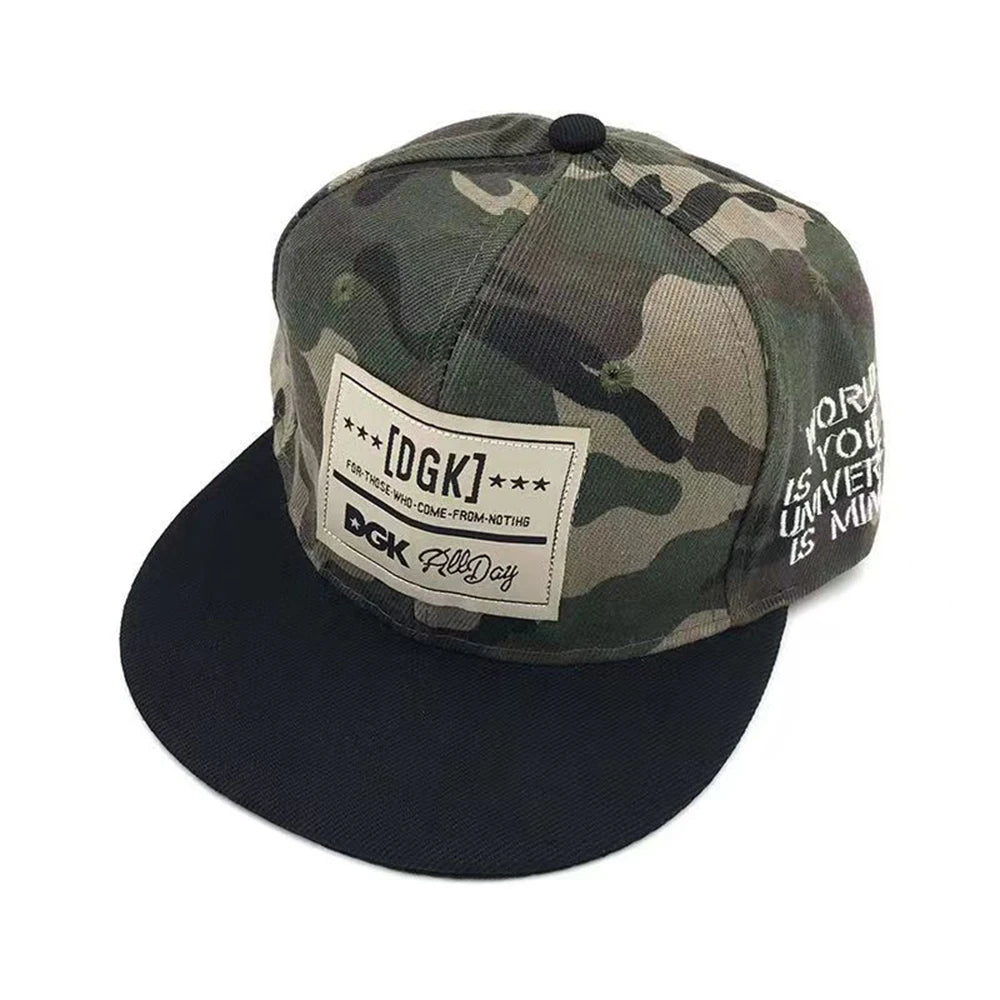 New Fashion Men's Letter Embroidery Tide All-match Flat Brim Baseball Cap Summer Hip-hop Hat Outdoor Shade Adjustable Peaked Cap