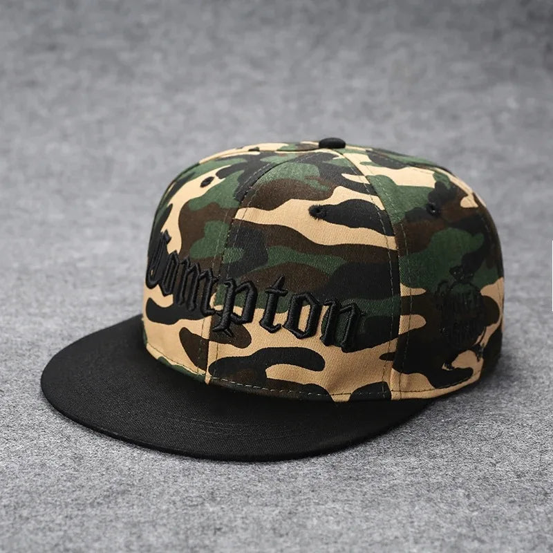 New Fashion Men's Letter Embroidery Tide All-match Flat Brim Baseball Cap Summer Hip-hop Hat Outdoor Shade Adjustable Peaked Cap