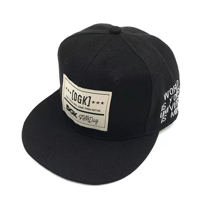 New Fashion Men's Letter Embroidery Tide All-match Flat Brim Baseball Cap Summer Hip-hop Hat Outdoor Shade Adjustable Peaked Cap