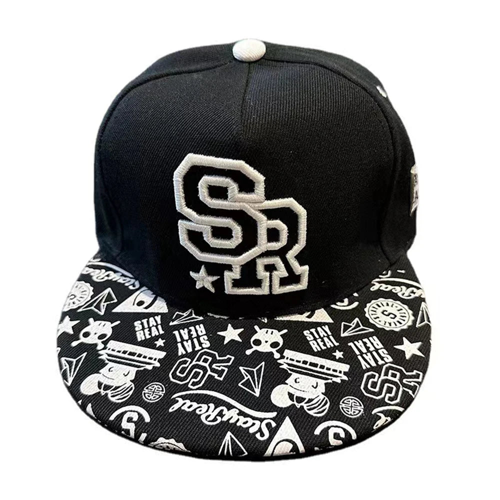 New Fashion Men's Letter Embroidery Tide All-match Flat Brim Baseball Cap Summer Hip-hop Hat Outdoor Shade Adjustable Peaked Cap