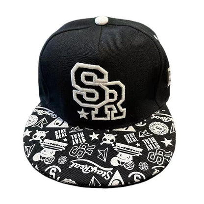 New Fashion Men's Letter Embroidery Tide All-match Flat Brim Baseball Cap Summer Hip-hop Hat Outdoor Shade Adjustable Peaked Cap
