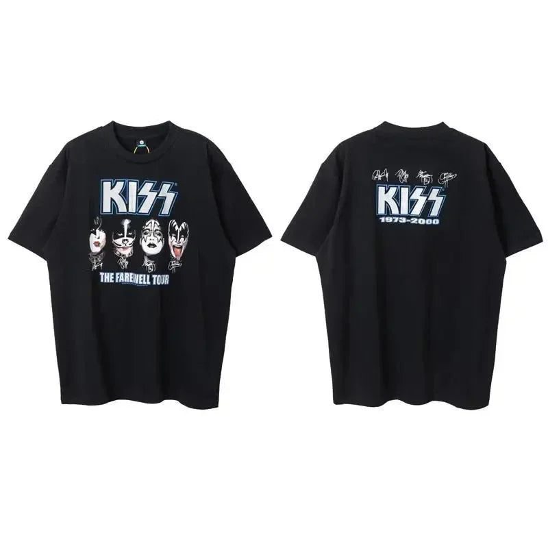 Kiss Band T Shirt Men Women Fashion T-shirt Cotton Tshirt Kisss Tops Tees Men's Clothing Music Rock Camisetas Hombre Tops
