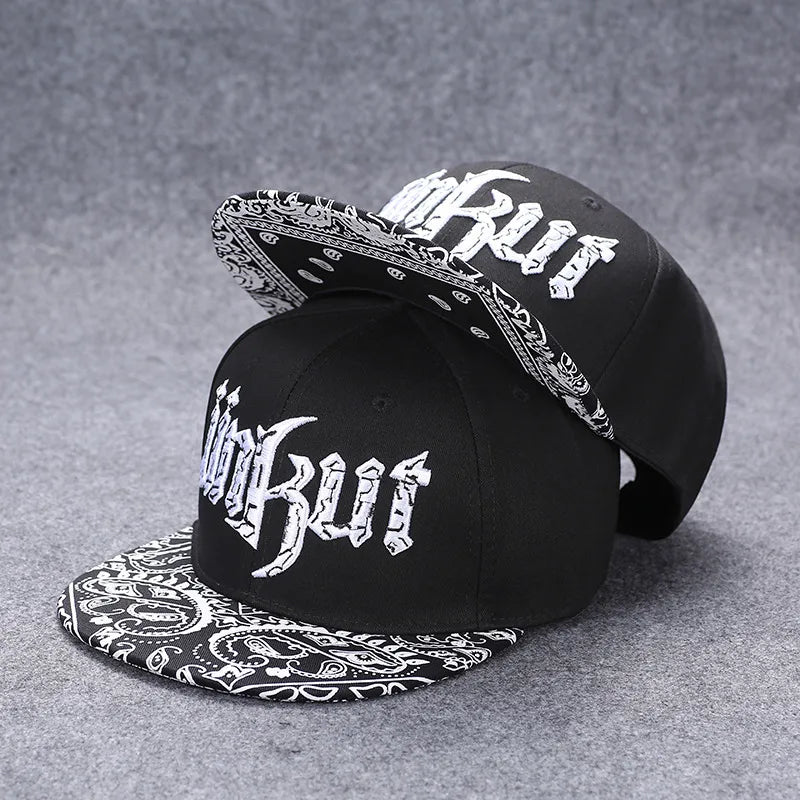 New Fashion Men's Letter Embroidery Tide All-match Flat Brim Baseball Cap Summer Hip-hop Hat Outdoor Shade Adjustable Peaked Cap