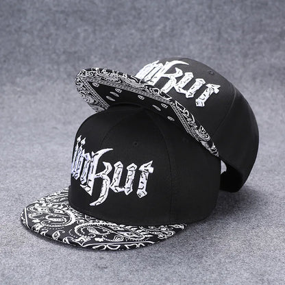 New Fashion Men's Letter Embroidery Tide All-match Flat Brim Baseball Cap Summer Hip-hop Hat Outdoor Shade Adjustable Peaked Cap