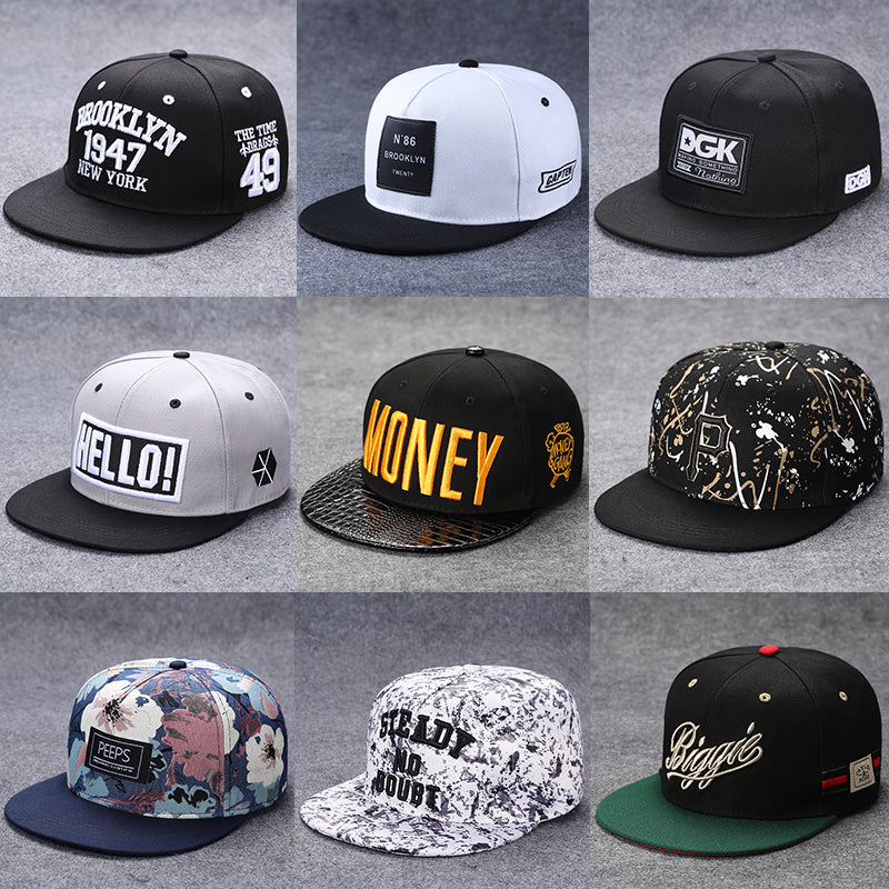 New Men's Letter Embroidery Tide All-match Flat Brim Baseball Cap Ladies Summer Hip-hop Hat Outdoor Shade Adjustable Peaked Caps