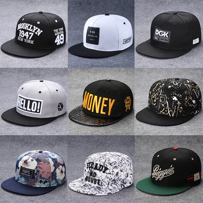 New Men's Letter Embroidery Tide All-match Flat Brim Baseball Cap Ladies Summer Hip-hop Hat Outdoor Shade Adjustable Peaked Caps
