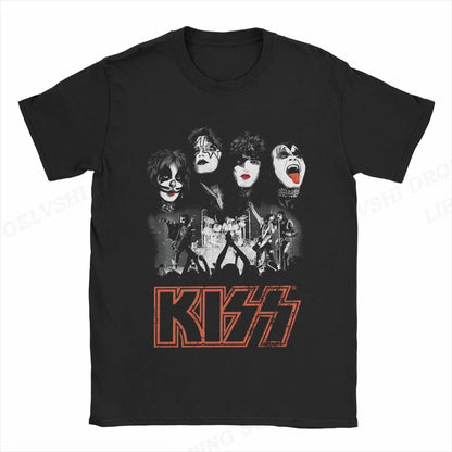 Kiss Band T Shirt Men Women Fashion T-shirt Cotton Tshirt Kids Hip Hop Tops Tees Unisex Camisetas Hombre Tops Rock Band