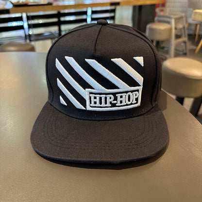 New Fashion Men's Letter Embroidery Tide All-match Flat Brim Baseball Cap Summer Hip-hop Hat Outdoor Shade Adjustable Peaked Cap