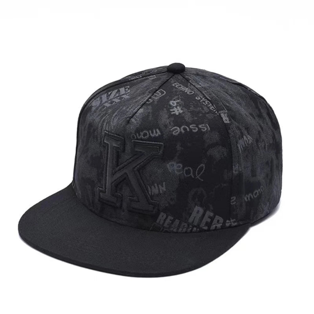 New Fashion Men's Letter Embroidery Tide All-match Flat Brim Baseball Cap Summer Hip-hop Hat Outdoor Shade Adjustable Peaked Cap