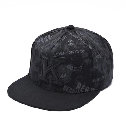 New Fashion Men's Letter Embroidery Tide All-match Flat Brim Baseball Cap Summer Hip-hop Hat Outdoor Shade Adjustable Peaked Cap