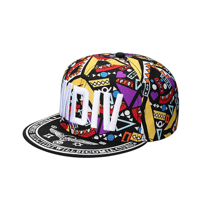New Fashion Men's Letter Embroidery Tide All-match Flat Brim Baseball Cap Summer Hip-hop Hat Outdoor Shade Adjustable Peaked Cap