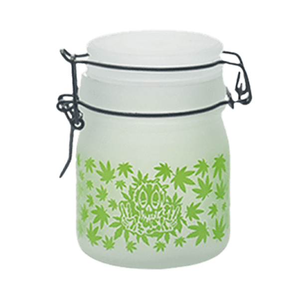 Green Leaf Glass Storage Jar-Multiple Sizes Available [SMKZ-144] - Hi Time