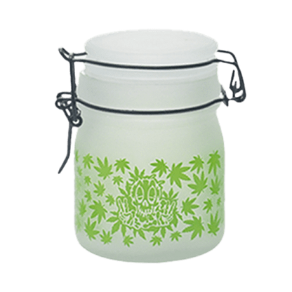 Green Leaf Glass Storage Jar-Multiple Sizes Available [SMKZ-144] - Hi Time