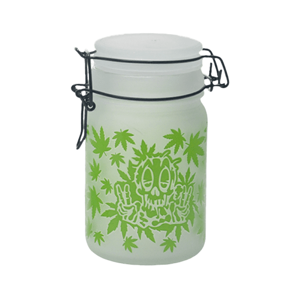 Green Leaf Glass Storage Jar-Multiple Sizes Available [SMKZ-144] - Hi Time