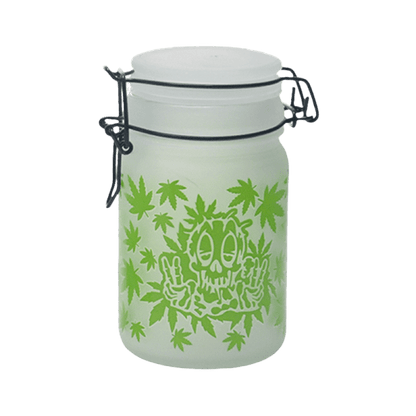 Green Leaf Glass Storage Jar-Multiple Sizes Available [SMKZ-144] - Hi Time