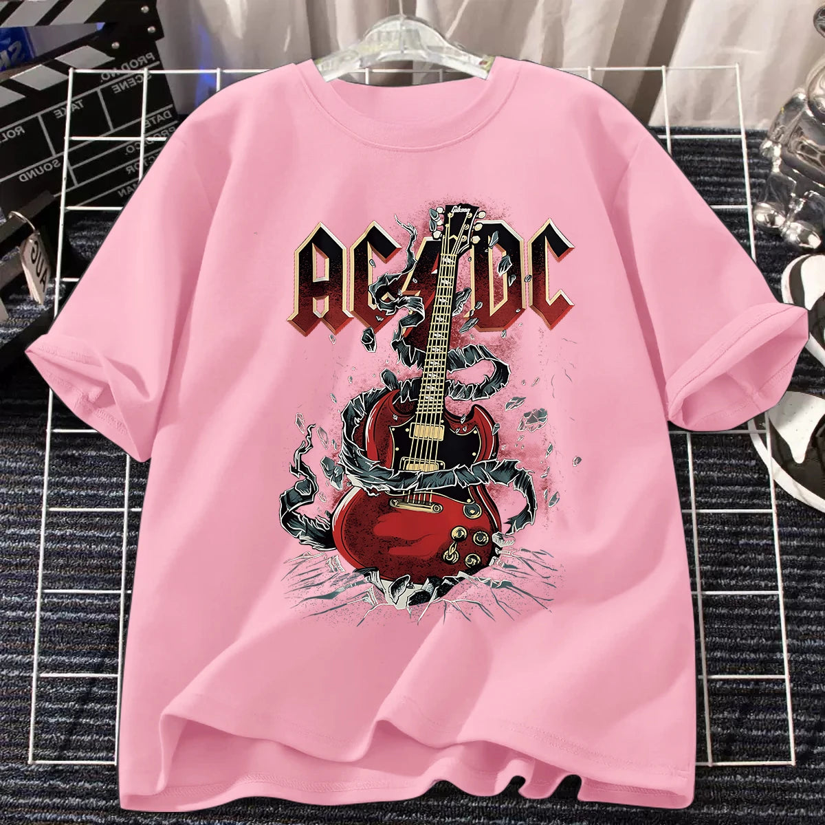AC/DC Band T Shirt Men Women Cotton Tees Retro Tops Hip Hop Streetwear Harajuku Short Sleeve Brands T Shirt Men's Clothing