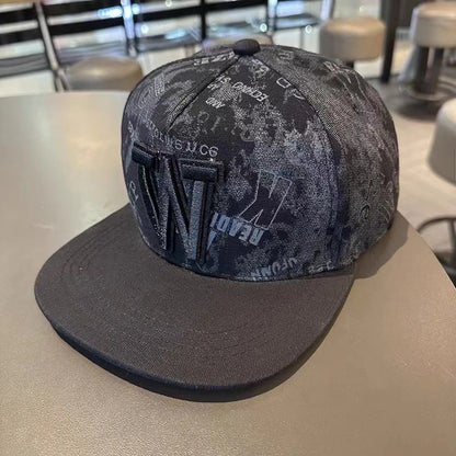New Men's Letter Embroidery Tide All-match Flat Brim Baseball Cap Ladies Summer Hip-hop Hat Outdoor Shade Adjustable Peaked Caps