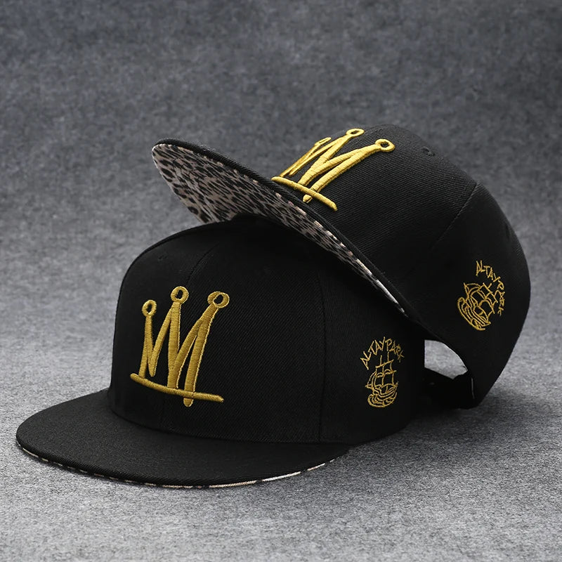 New Fashion Men's Letter Embroidery Tide All-match Flat Brim Baseball Cap Summer Hip-hop Hat Outdoor Shade Adjustable Peaked Cap