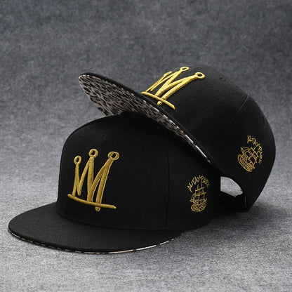 New Fashion Men's Letter Embroidery Tide All-match Flat Brim Baseball Cap Summer Hip-hop Hat Outdoor Shade Adjustable Peaked Cap