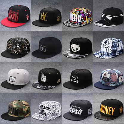 New Fashion Men's Letter Embroidery Tide All-match Flat Brim Baseball Cap Summer Hip-hop Hat Outdoor Shade Adjustable Peaked Cap