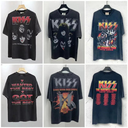 Kiss Band T Shirt Men Women Fashion T-shirt Cotton Tshirt Kisss Tops Tees Men's Clothing Music Rock Camisetas Hombre Tops